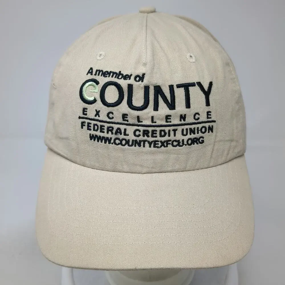 Hit 5 Panel Beige One Size Hat Federal Credit Union Embroidered Strapback